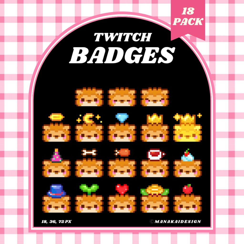 【Twitch対応】ライオンのサブスクバッジ ▶︎18種入り