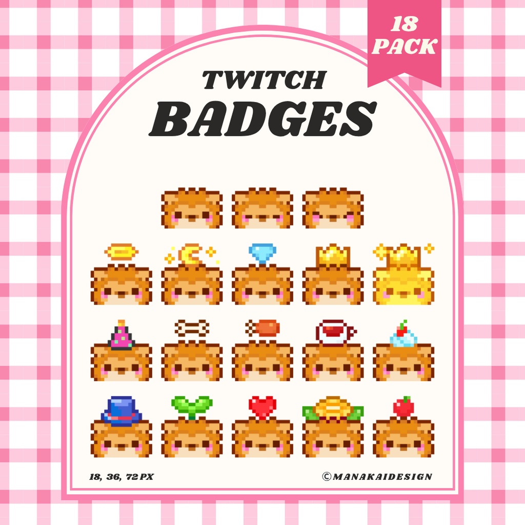 【Twitch対応】ライオンのサブスクバッジ ▶︎18種入り
