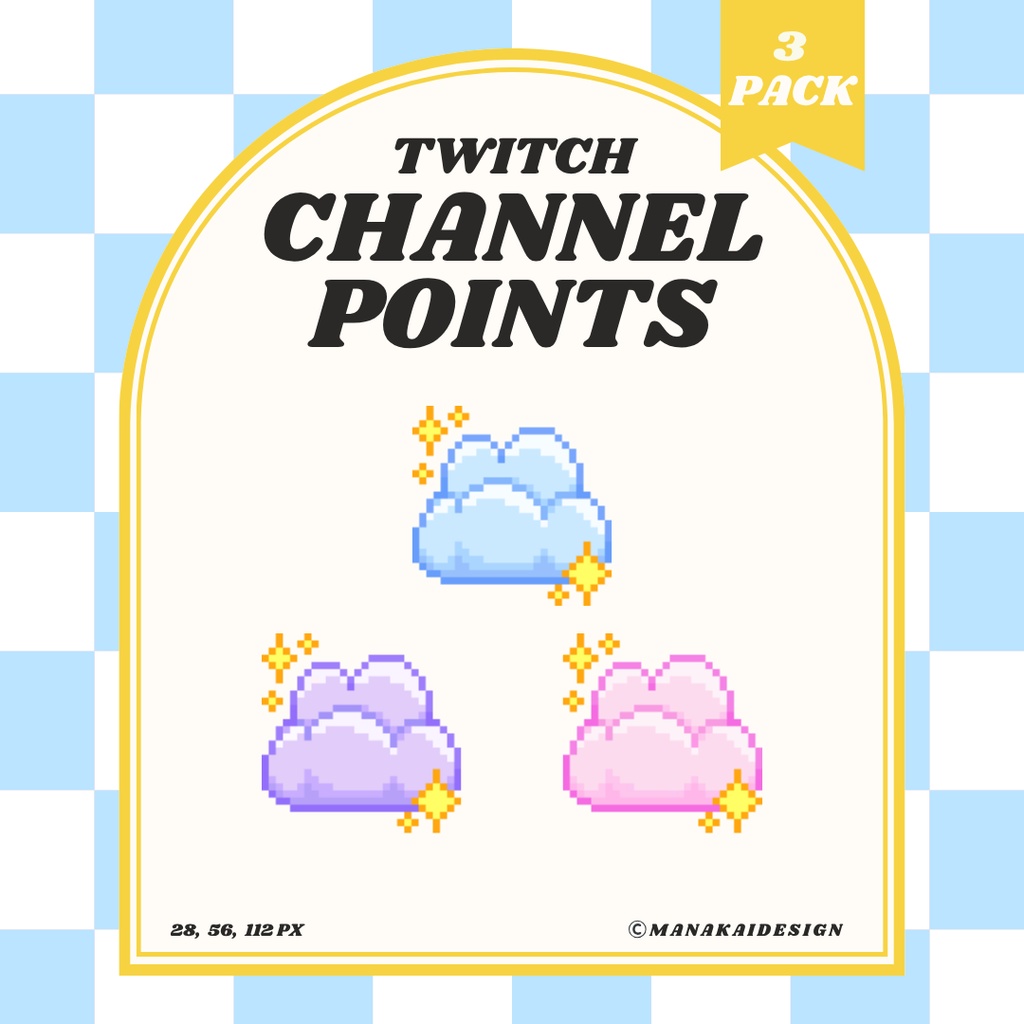 【Twitch対応】もくもく雲 チャンネルポイント ▶︎ドット絵☁️