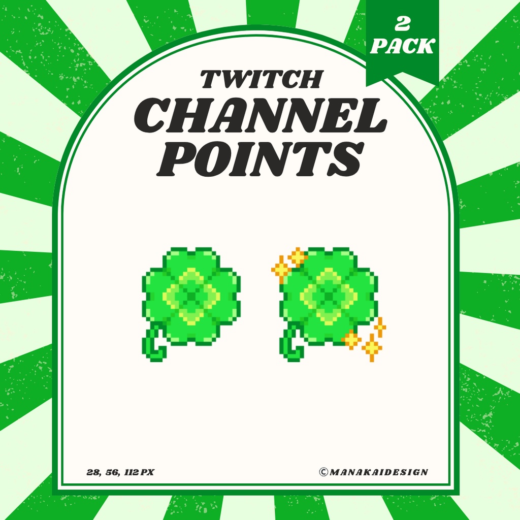【Twitch対応】四葉のクローバー チャンネルポイント ▶︎2個 ドット絵🍀