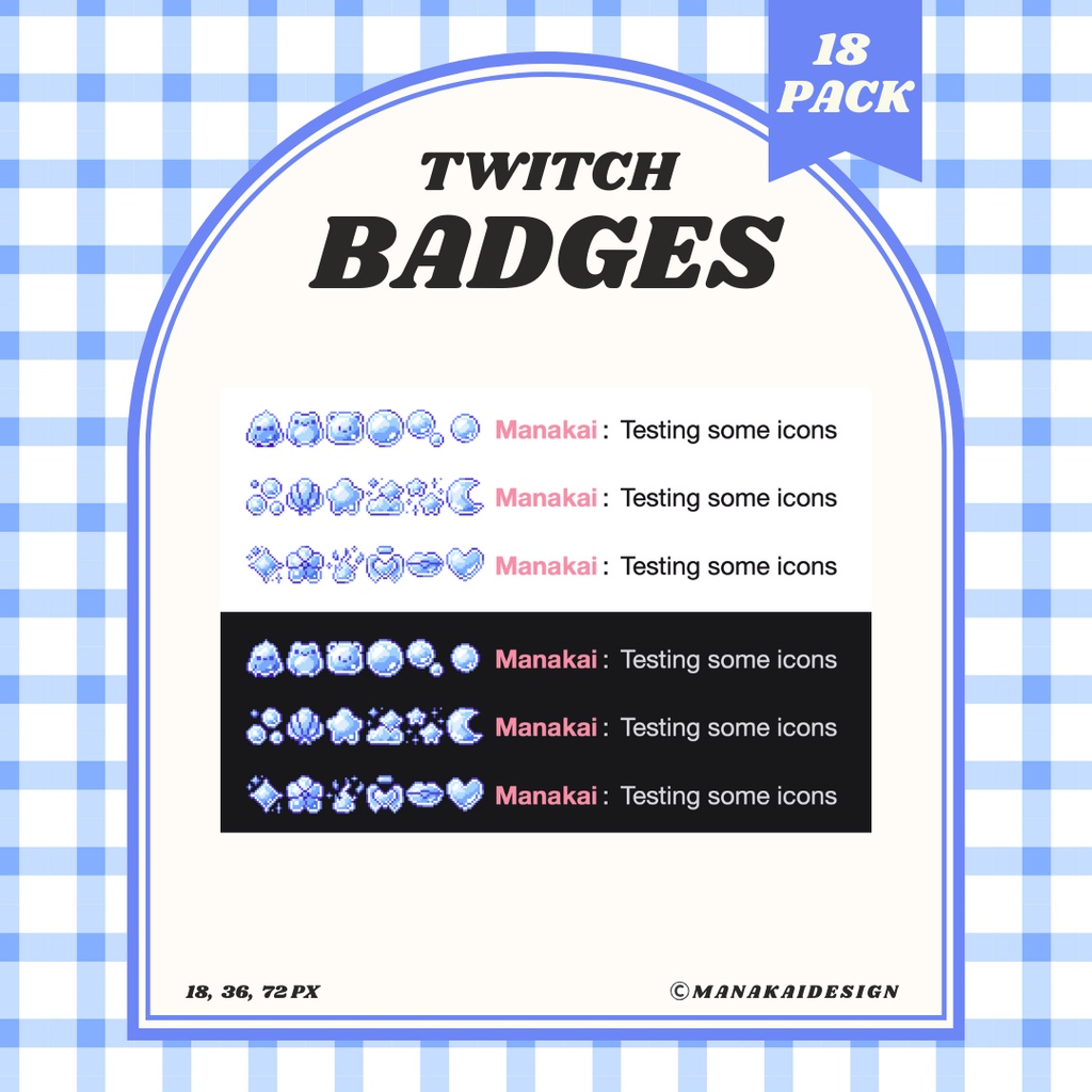 【Twitch対応】青いシャボン玉🫧のサブスクバッジ ▶︎18個 ドット絵
