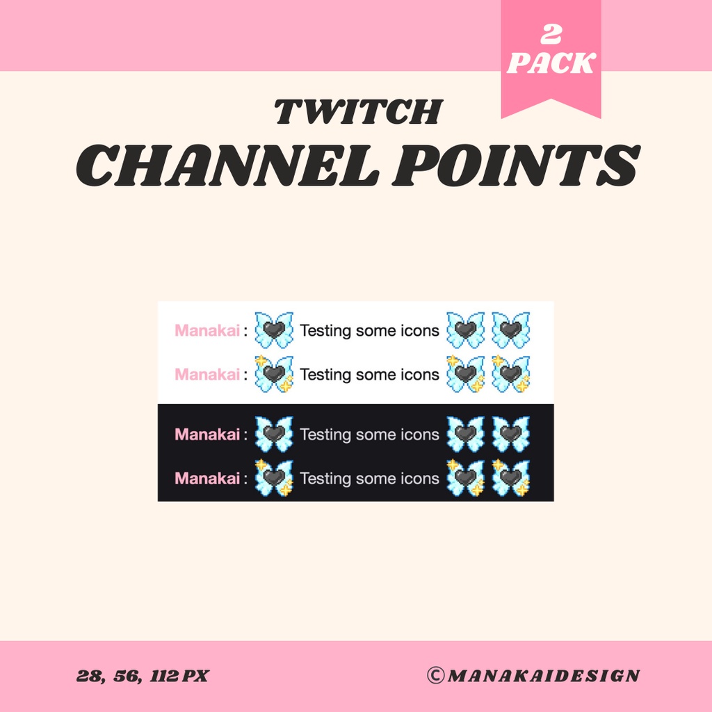 【Twitch対応】天使の羽とハート チャンネルポイント ▶︎ドット絵