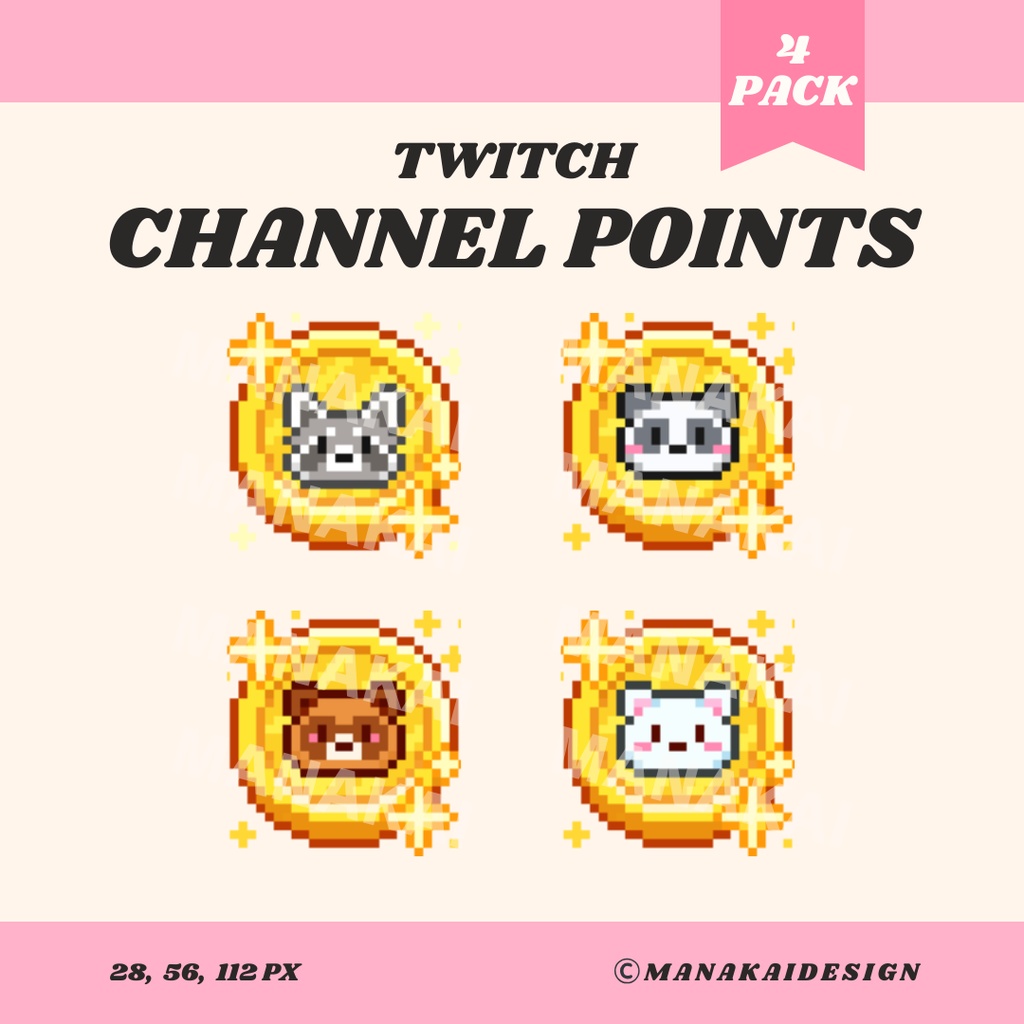 【Twitch対応】動物コイン チャンネルポイント ▶︎ドット絵