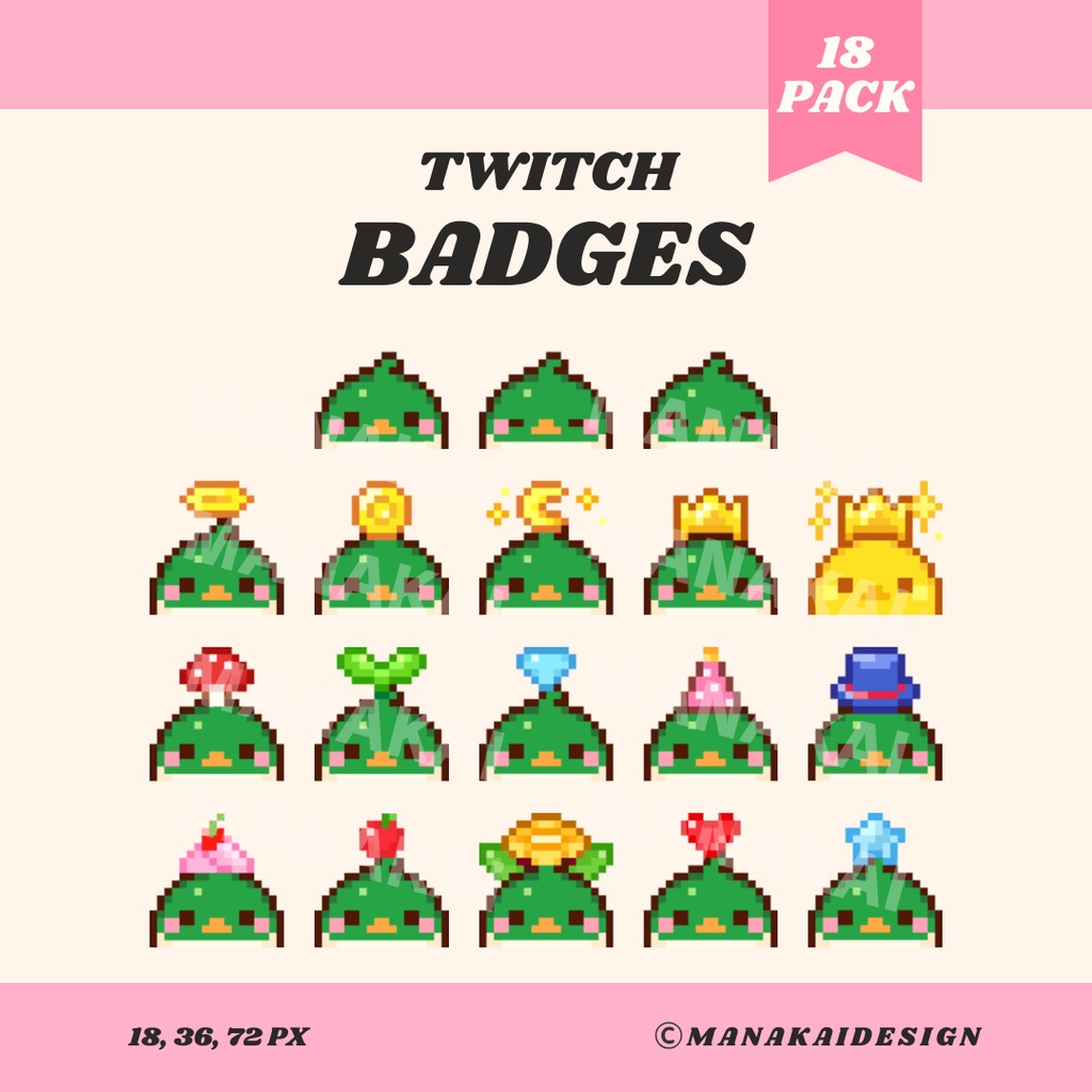 【Twitch】アヒル・ひよこ・鴨 サブスクバッジ ▶︎18種入り