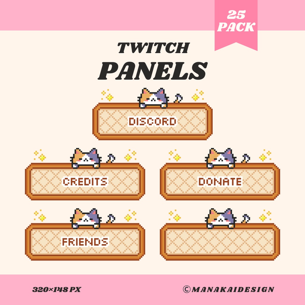 【Twitch】三毛猫カフェ パネル ▶︎25個