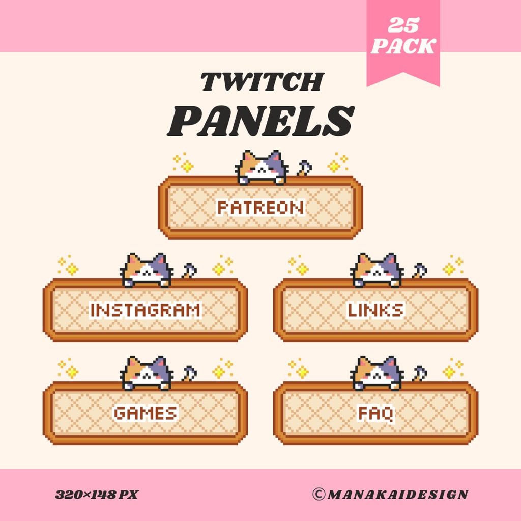 【Twitch】三毛猫カフェ パネル ▶︎25個