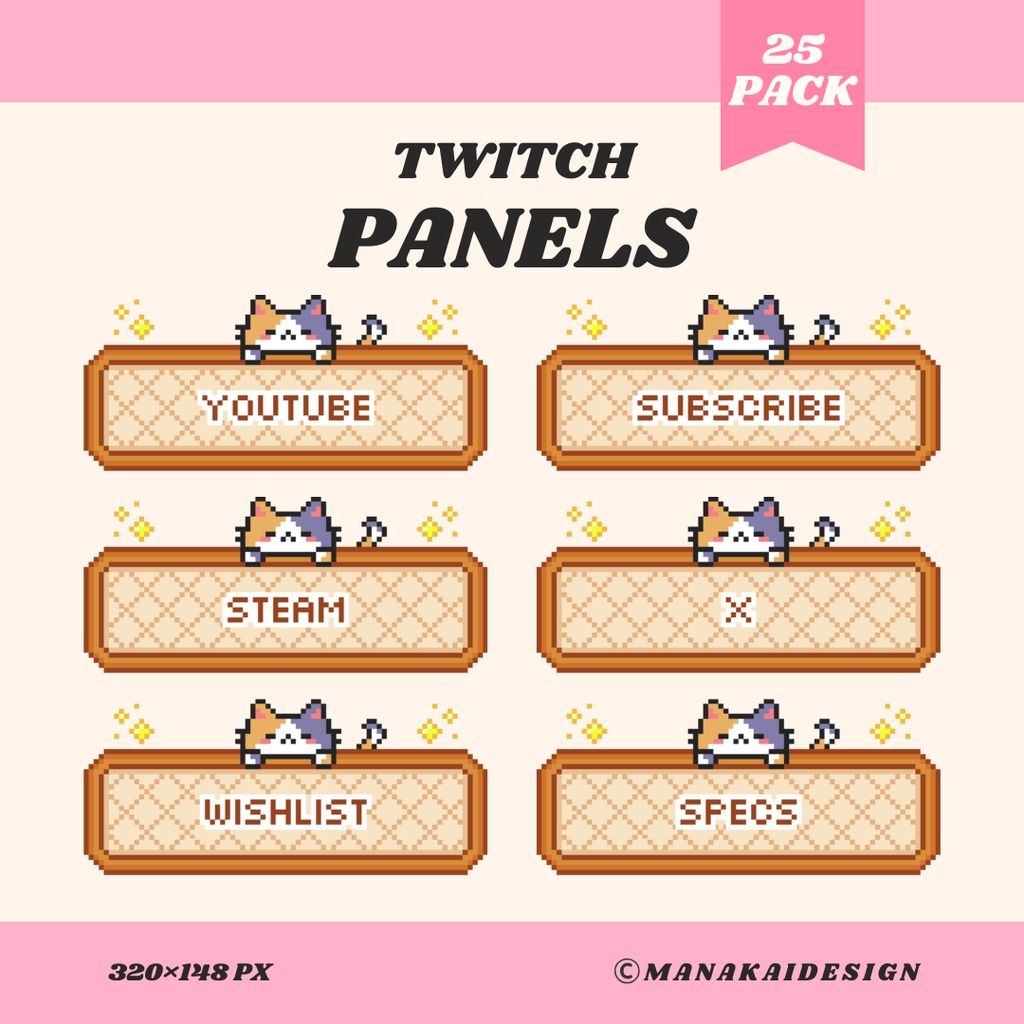 【Twitch】三毛猫カフェ パネル ▶︎25個