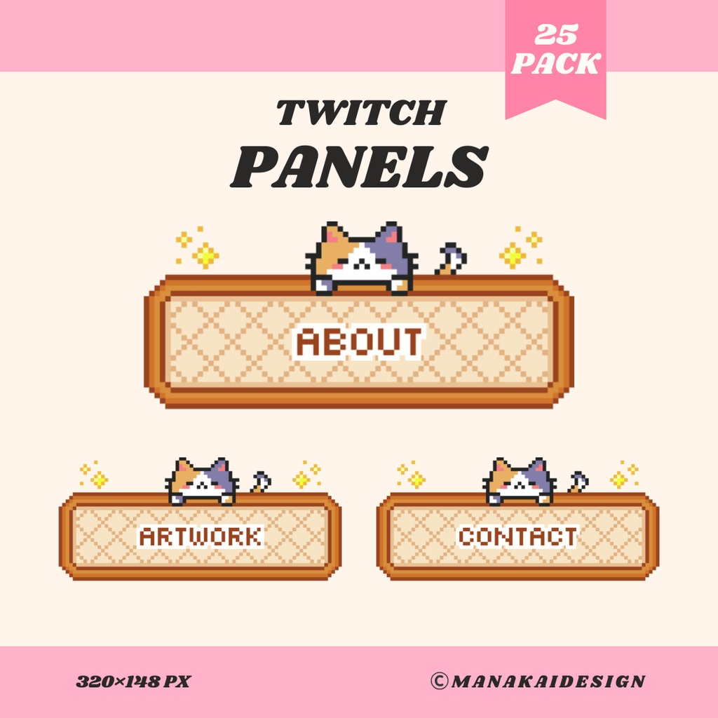 【Twitch】三毛猫カフェ パネル ▶︎25個