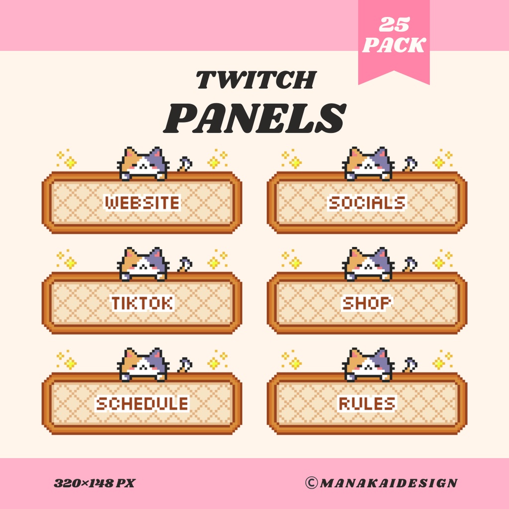 【Twitch】三毛猫カフェ パネル ▶︎25個