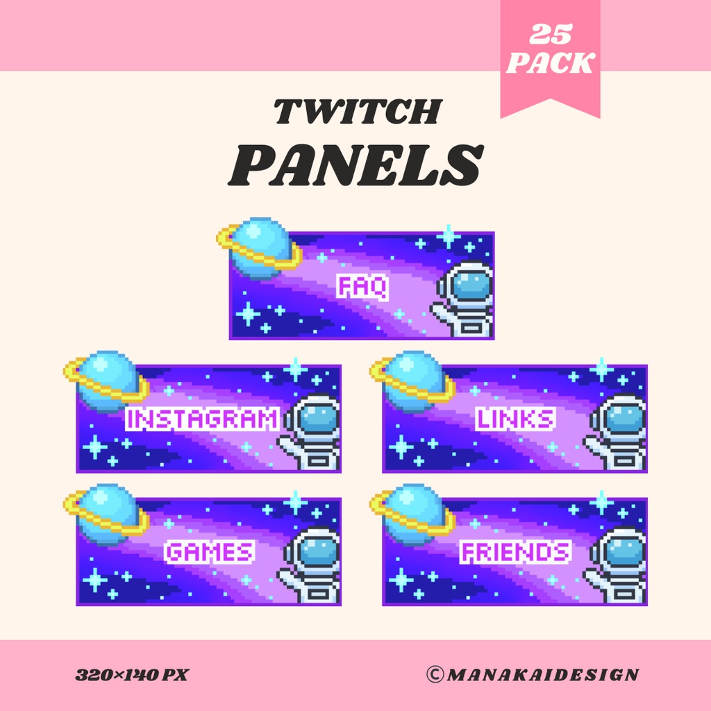 【Twitch】宇宙飛行士と流れ星 パネル ▶︎25個