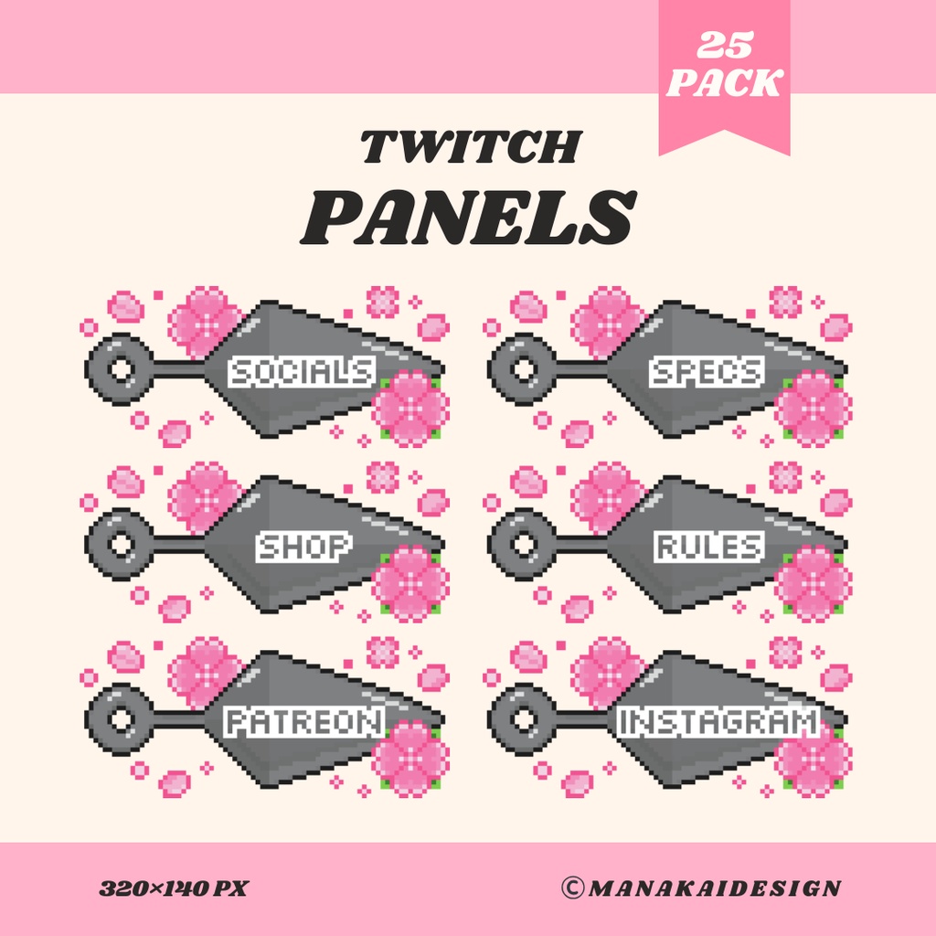 【Twitch】クナイと桜 パネル ▶︎25個