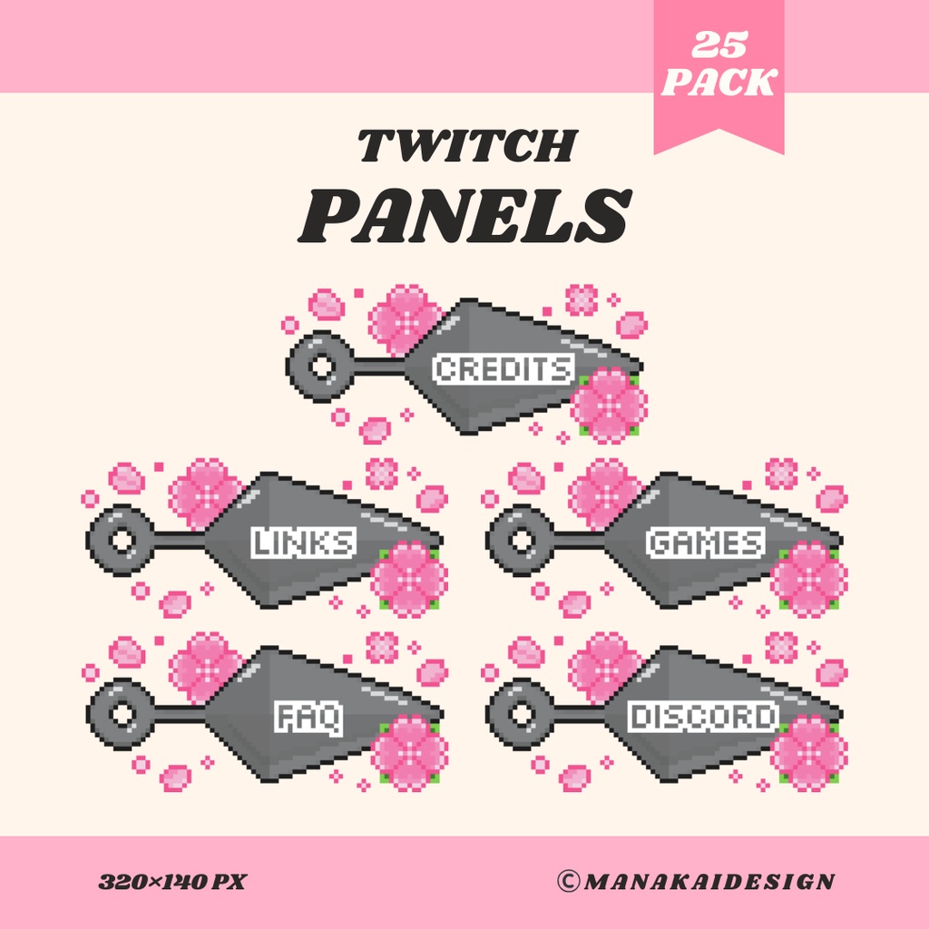 【Twitch】クナイと桜 パネル ▶︎25個