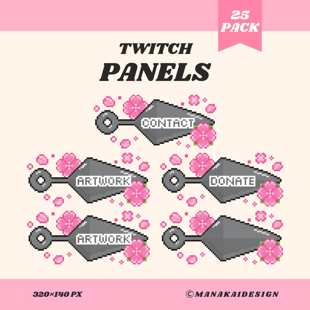 【Twitch】クナイと桜 パネル ▶︎25個