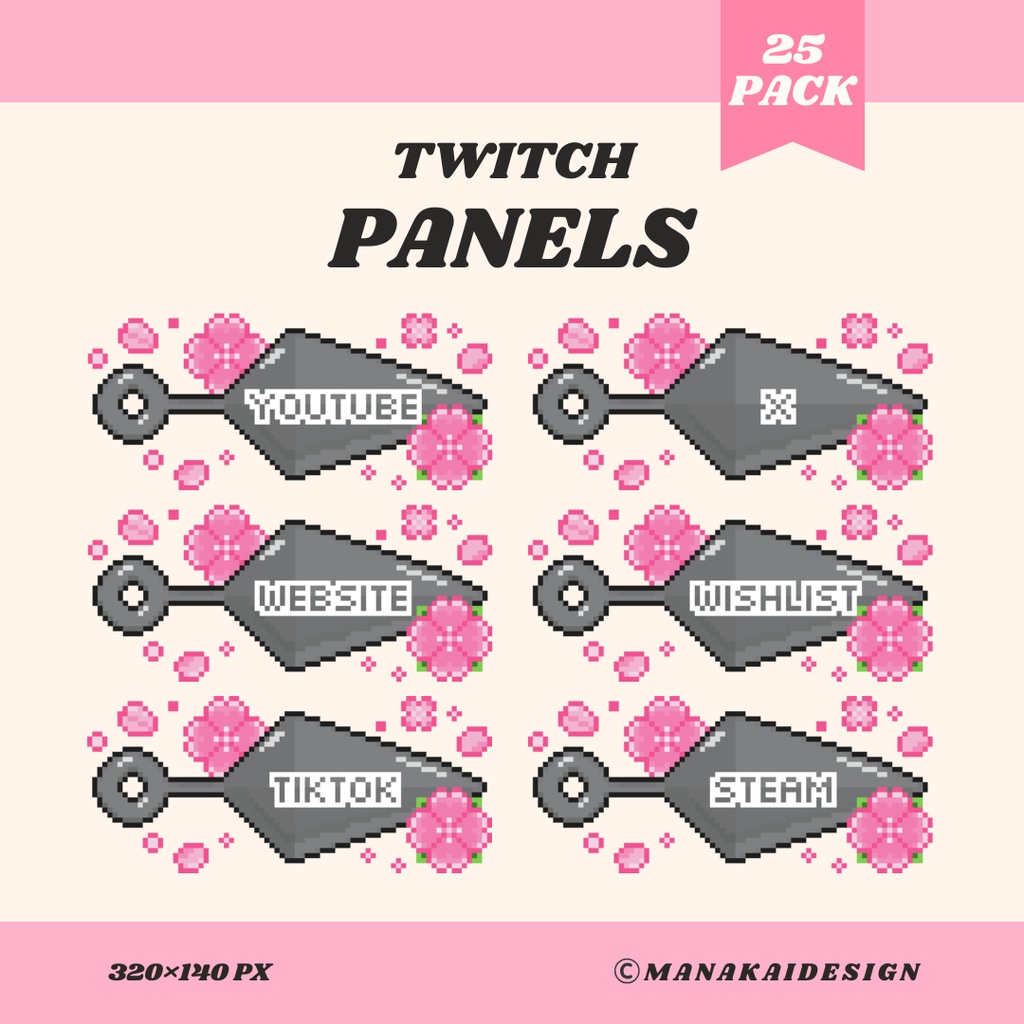 【Twitch】クナイと桜 パネル ▶︎25個