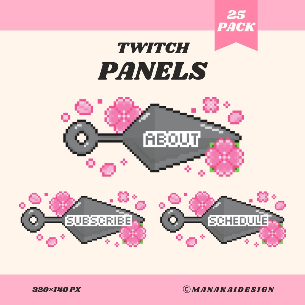 【Twitch】クナイと桜 パネル ▶︎25個