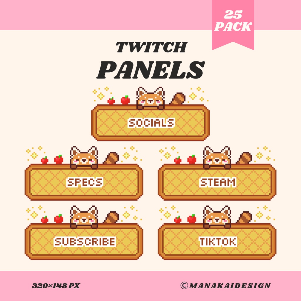 【Twitch】レッサーパンダ パネル ▶︎25個