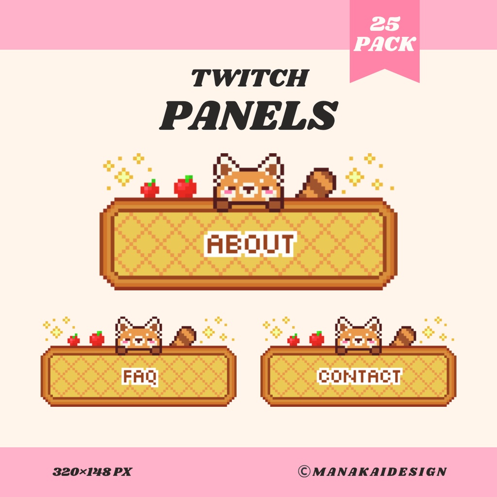 【Twitch】レッサーパンダ パネル ▶︎25個