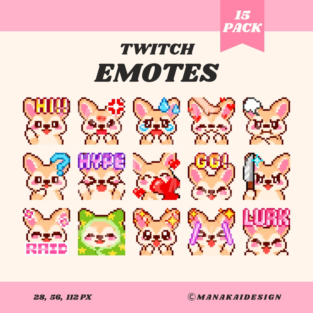 【Twitch/Discord】キツネ・フェニック・オオカミ ▶︎ ドット絵スタンプ