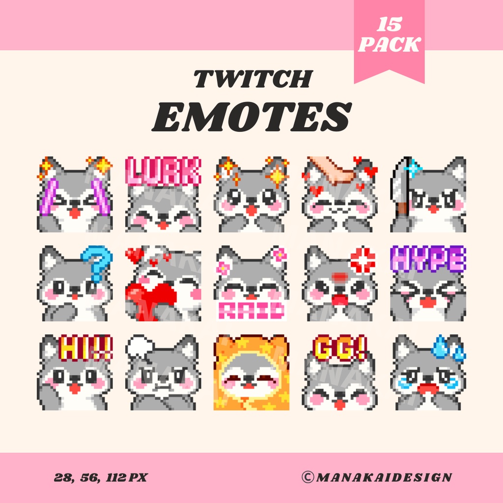 【Twitch/Discord】キツネ・フェニック・オオカミ ▶︎ ドット絵スタンプ