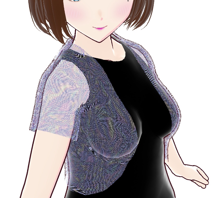 VRoid衣装:シースルーオーロラボレロ(透け感2種セット)