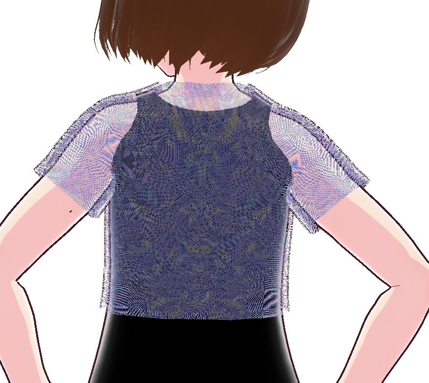 VRoid衣装:シースルーオーロラボレロ(透け感2種セット)