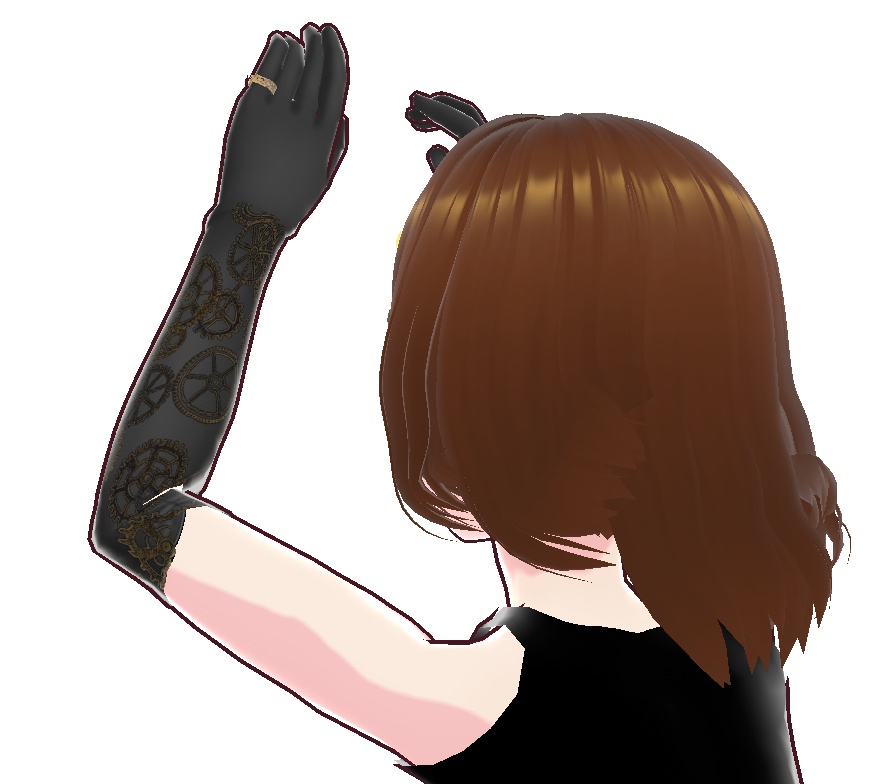 VRoid衣装:ギアグローブ(アクセ有り/無し2種)