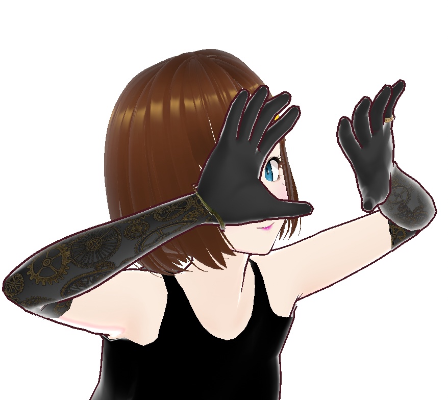 VRoid衣装:ギアグローブ(アクセ有り/無し2種)