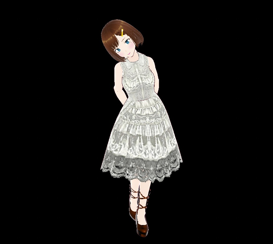 ゴスロリ服インナー用・ノースリーブ白レースブラウス+スカート