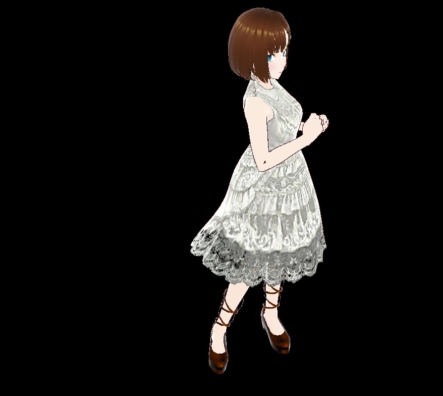 ゴスロリ服インナー用・ノースリーブ白レースブラウス+スカート