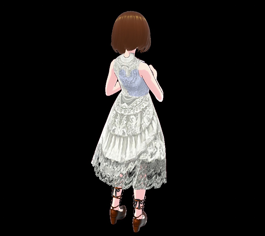 ゴスロリ服インナー用・ノースリーブ白レースブラウス+スカート