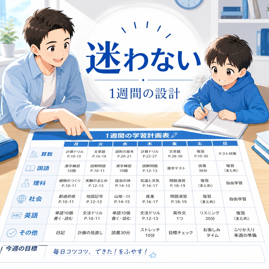 考えなくていい中学受験｜家庭が回る1週間設計テンプレ