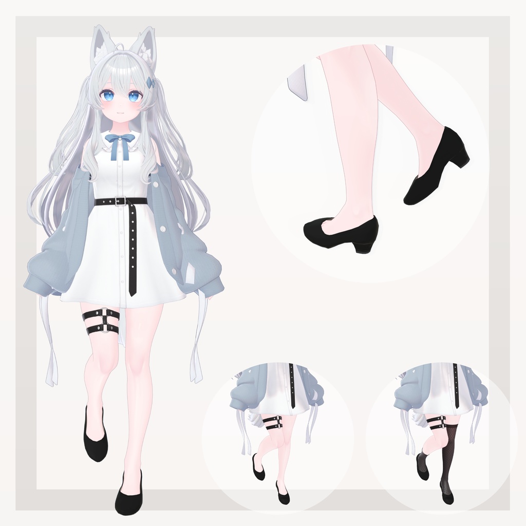 【7アバター対応】四つ葉パンプス