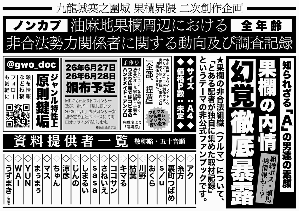 油麻地果欄周辺における非合法勢力関係者に関する動向及び調査記録
