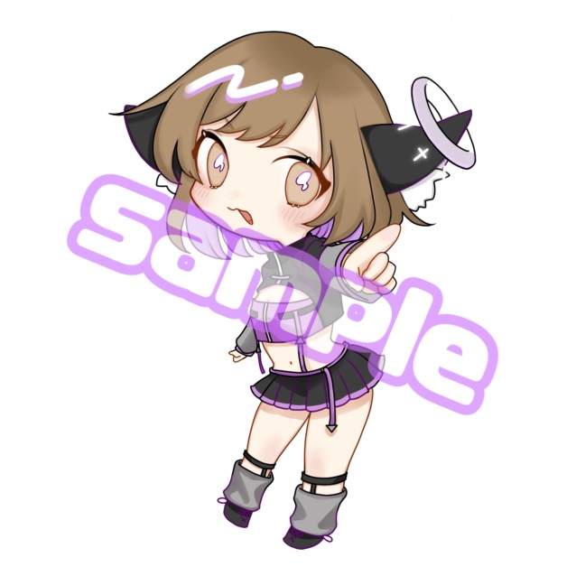 ぱーぷるにゃんこ アクリルキーホルダー