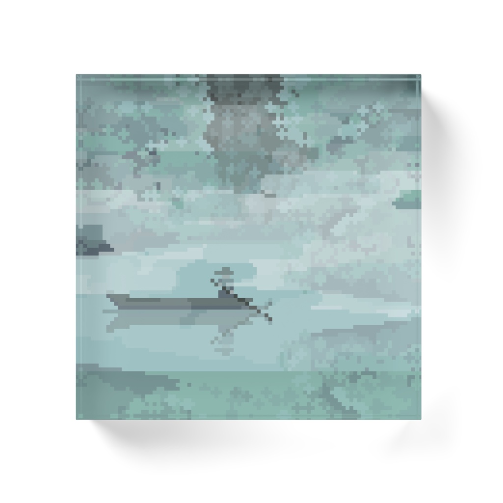 霧幻峡の渡し 100×100mm アクリルブロック