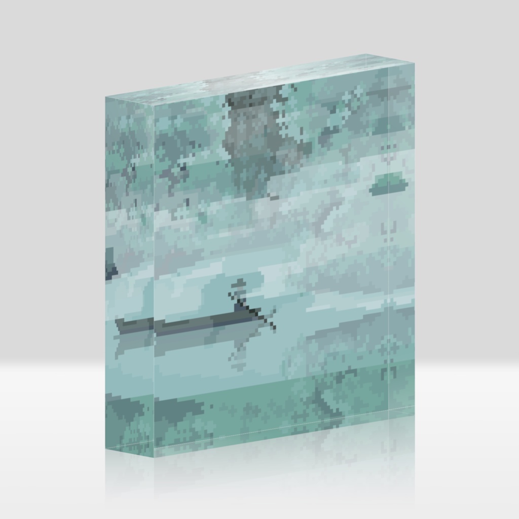 霧幻峡の渡し 100×100mm アクリルブロック