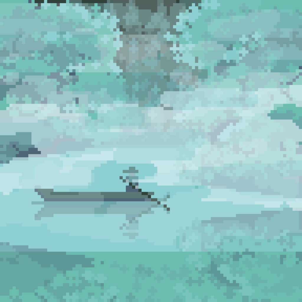 霧幻峡の渡し 100×100mm アクリルブロック