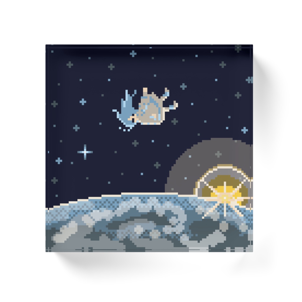 夜明け前の漂流 100×100mm アクリルブロック