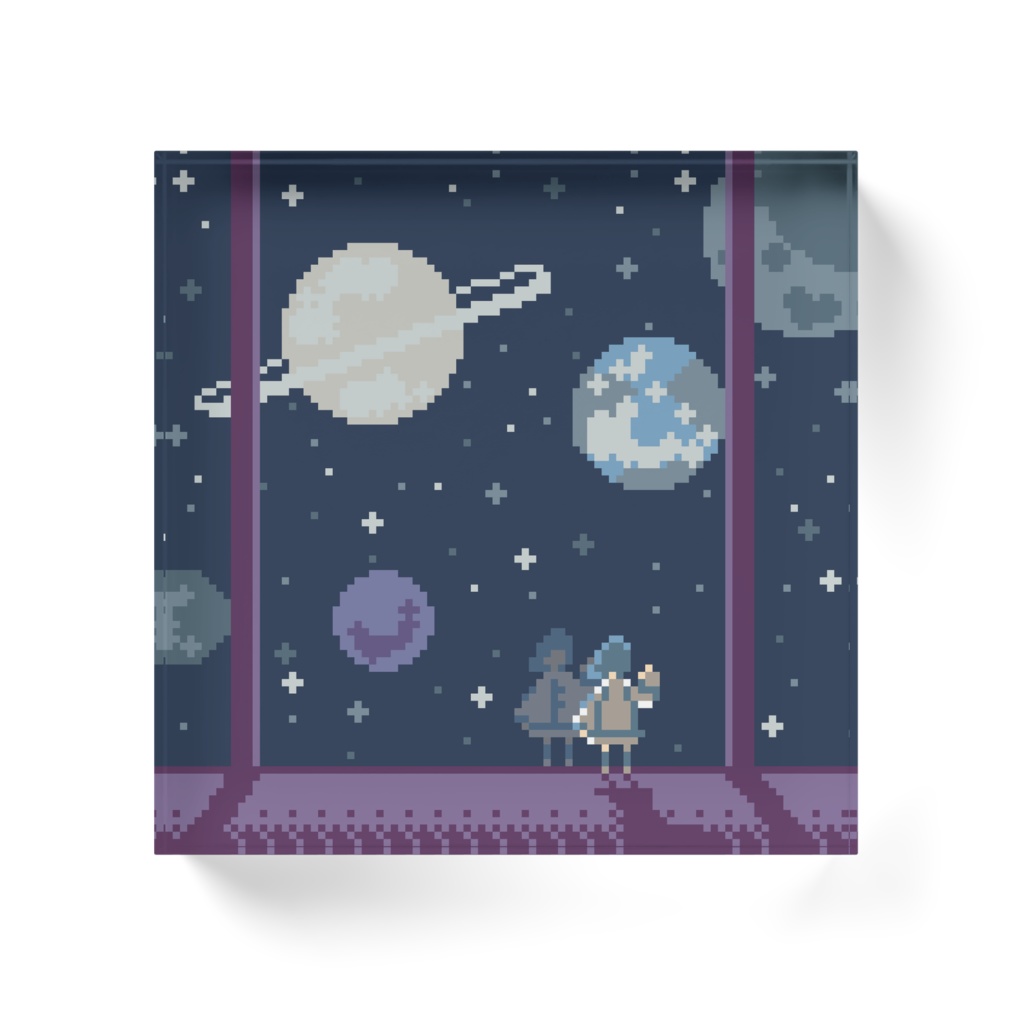 ガラスは冷たい 100×100mm アクリルブロック