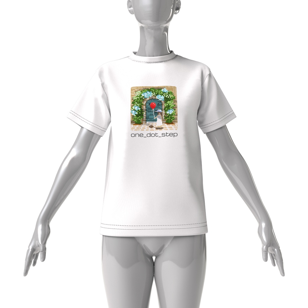 赤い風船と青い扉 ビッグシルエットTシャツ