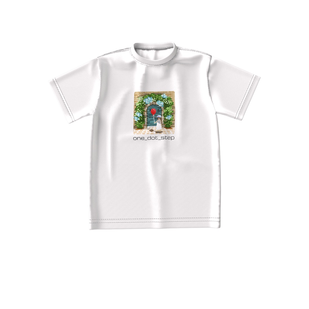 赤い風船と青い扉　ビッグシルエットTシャツ