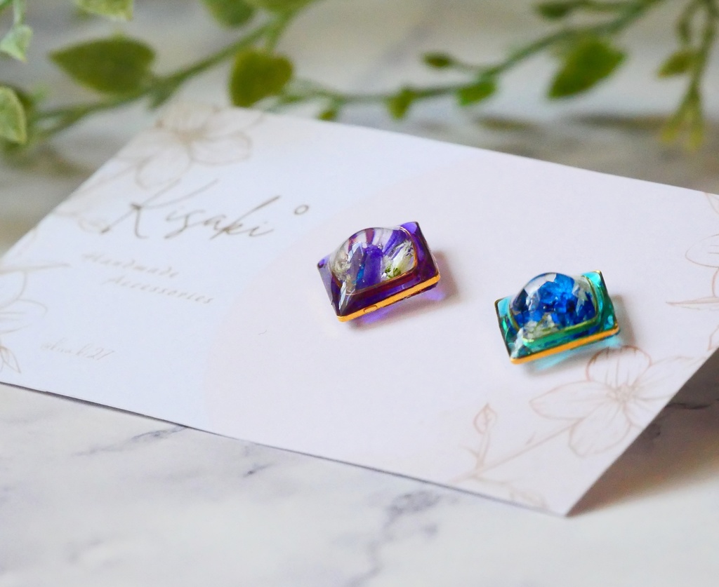 銀魂イメージ*高杉/銀時ピアス・イヤリング|一粒フラワーピアス