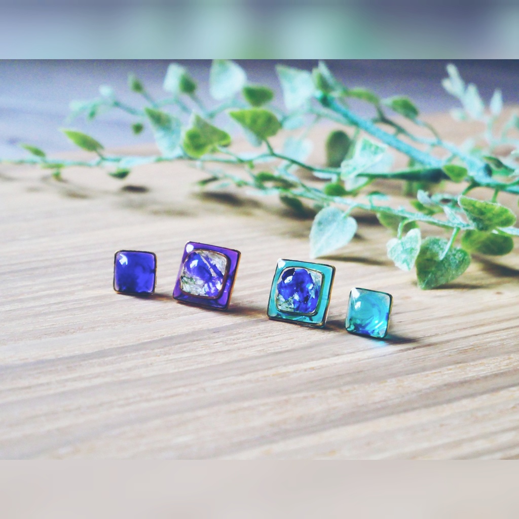 銀魂イメージ*高杉/銀時ピアス・イヤリング|一粒フラワーピアス