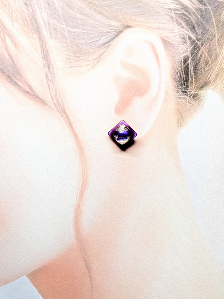 銀魂イメージ*高杉/銀時ピアス・イヤリング|一粒フラワーピアス