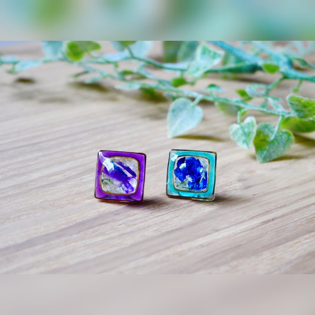 銀魂イメージ*高杉/銀時ピアス・イヤリング|一粒フラワーピアス