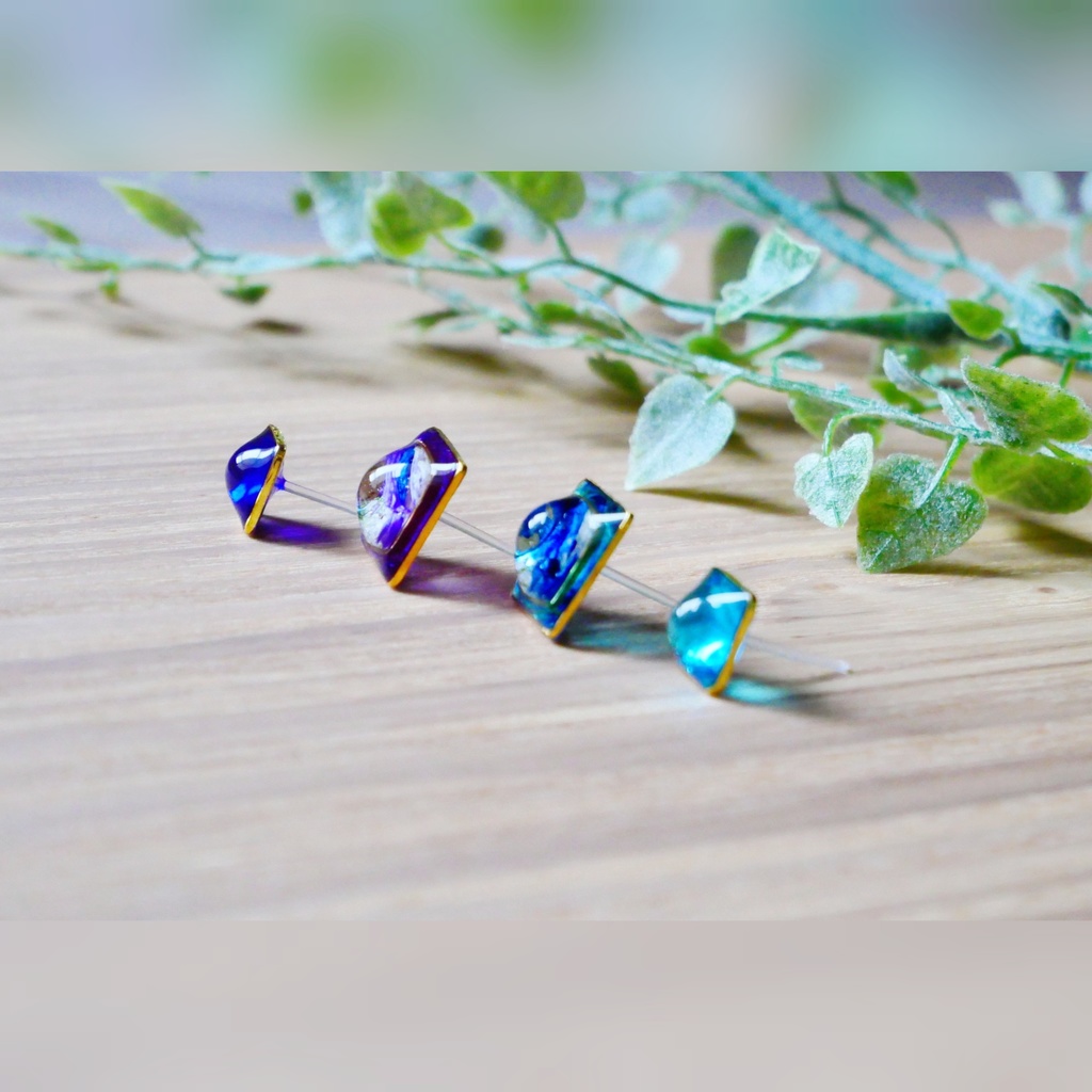 銀魂イメージ*高杉/銀時ピアス・イヤリング|一粒フラワーピアス