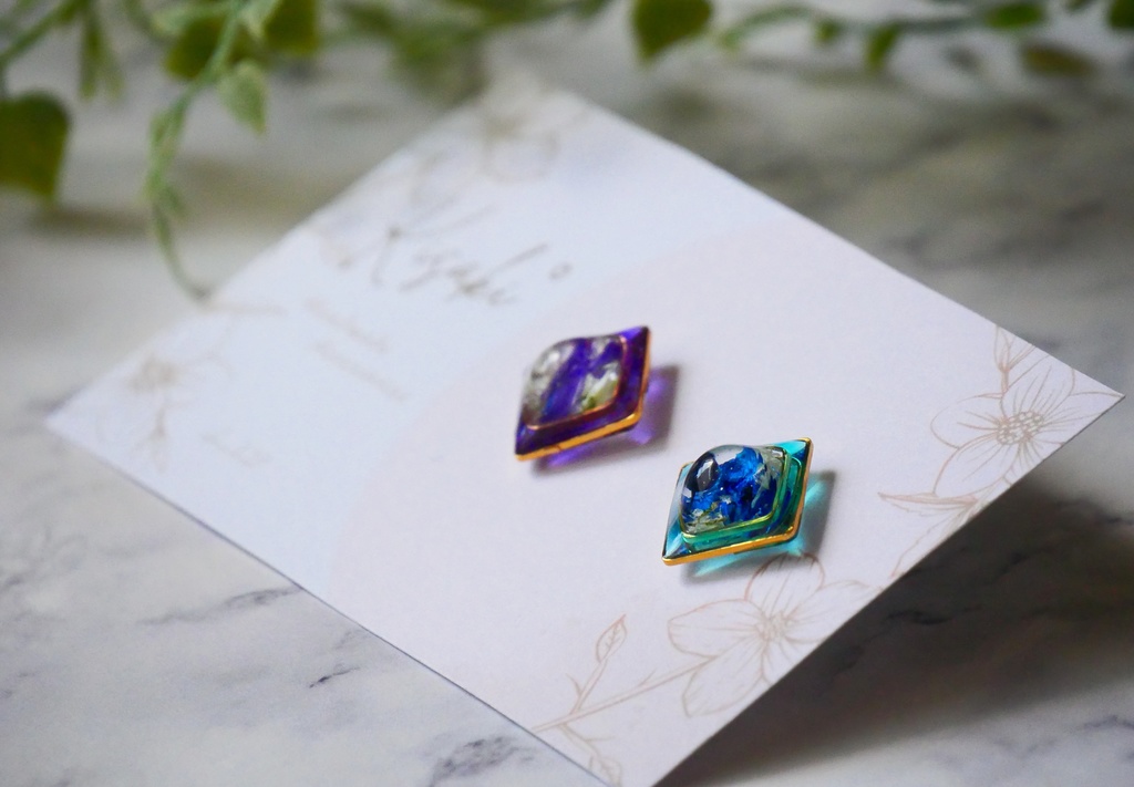 銀魂イメージ*高杉/銀時ピアス・イヤリング|一粒フラワーピアス