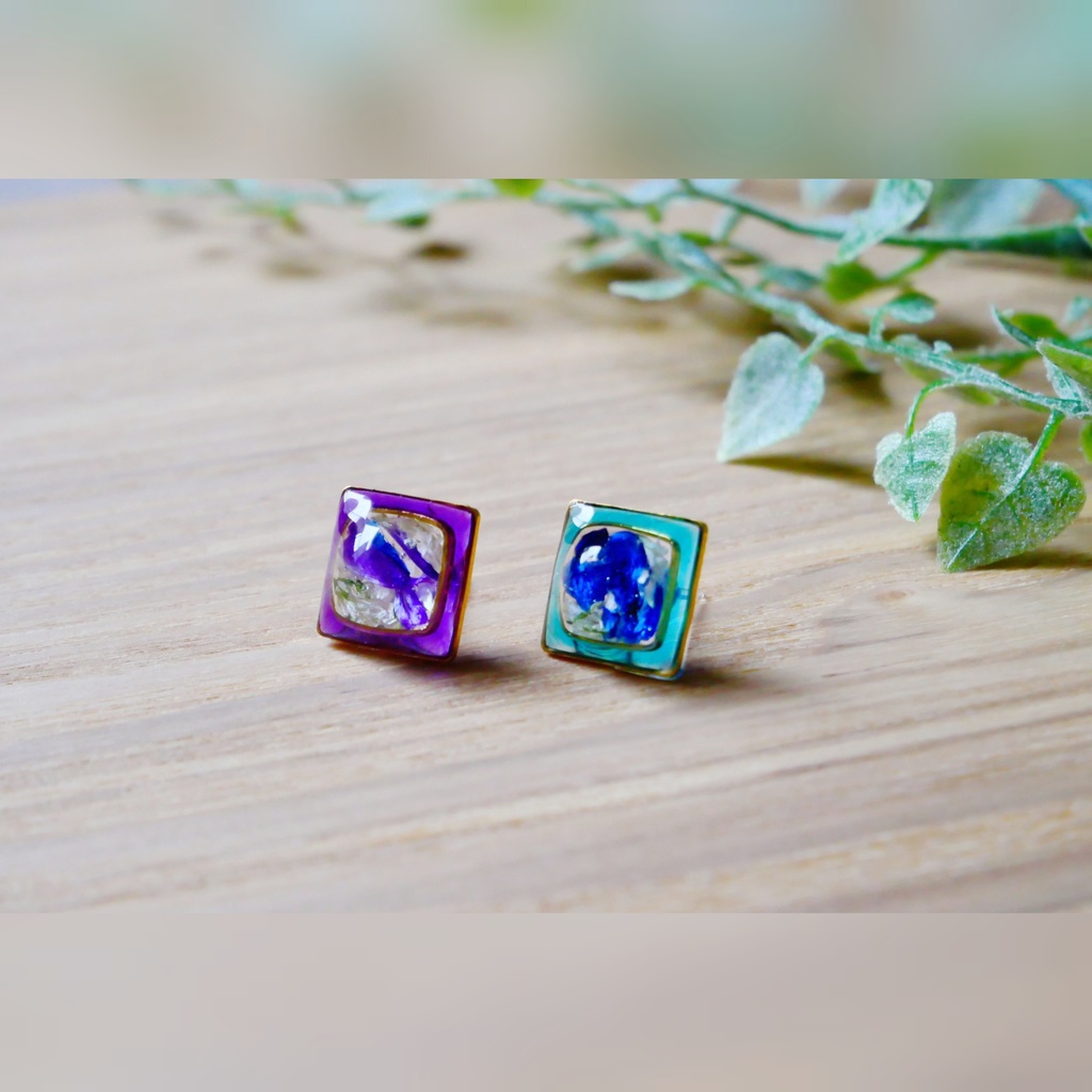 銀魂イメージ*高杉/銀時ピアス・イヤリング|一粒フラワーピアス