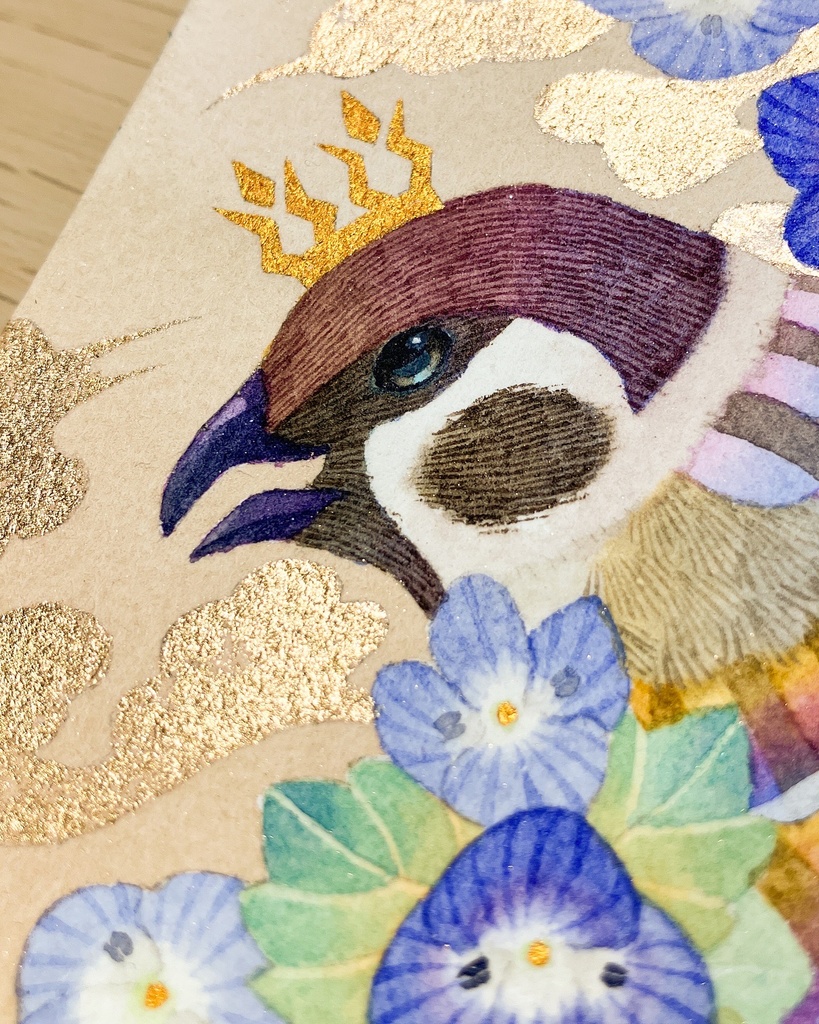 【原画】春は土のかおりーオオイヌノフグリー