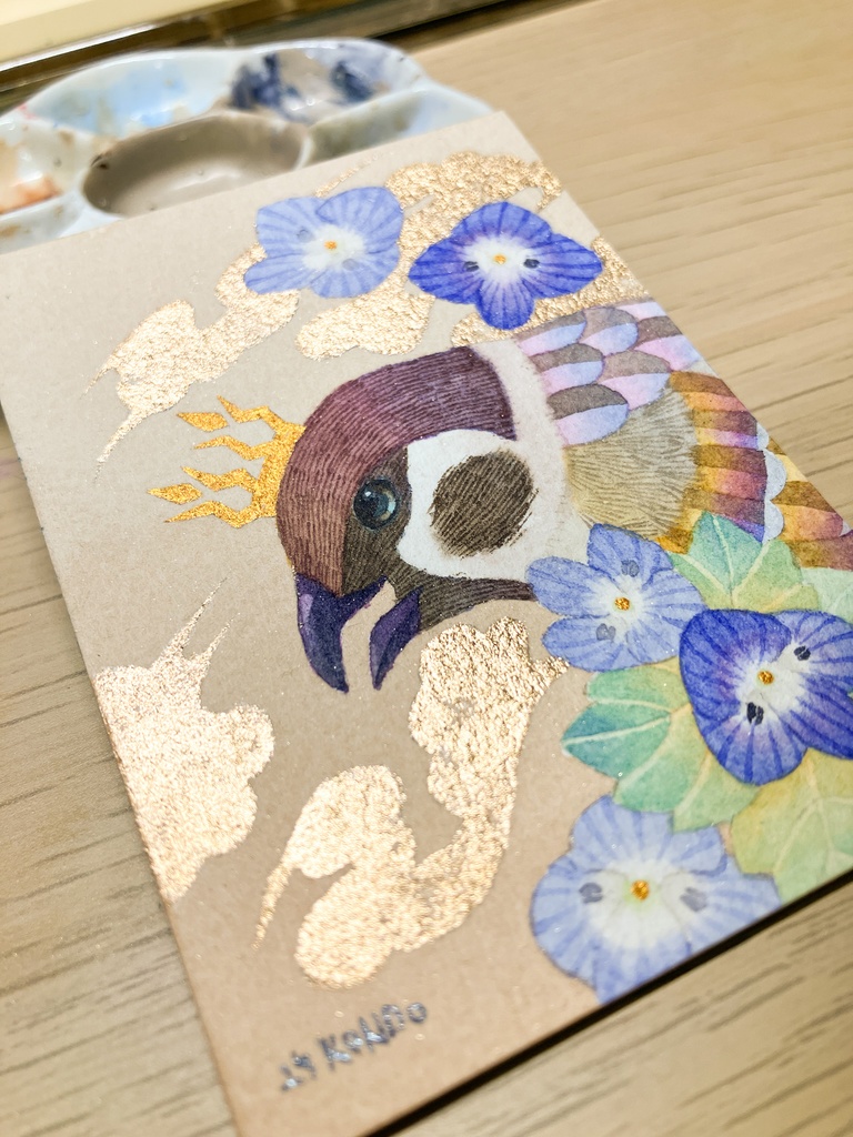 【原画】春は土のかおりーオオイヌノフグリー